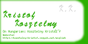 kristof kosztelny business card